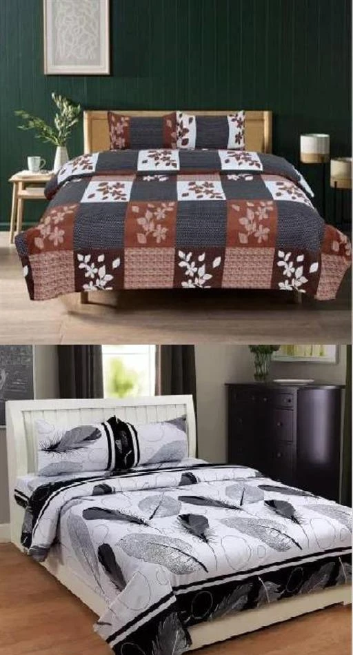 Checkout this latest Bedsheets_1000-1500
Product Name: *BD DÉCOR FINE POLYCOTTON COMBO DOUBLE BEDSHEET  IN WHICH 2 DOUBLE  BEDSHEETS AND 4 PILLOW COVERS*
Fabric: Polycotton
No. Of Pillow Covers: 4
Thread Count: 144
Multipack: Pack Of 2
Sizes:
Queen (Length Size: 90 in, Width Size: 90 in, Pillow Length Size: 26 in, Pillow Width Size: 16 in) 
 Rejuvenating combination of colours and style, these contemporary double bedsheets should not be missed out. Made from poly cotton.These bedsheets are designed to provide you a luxurious soft touch. These bedsheets are easy to wash and maintain. Worth a price to pay for. So shop with confidence. Our bedsheets range 104 TC, 144 TC and More. Set Content: Combo of 2 double bedsheet and 4 pillows cover. Now buy these trendy bedsheets  at your door step.
Country of Origin: India
Easy Returns Available In Case Of Any Issue


SKU: A17
Supplier Name: The Artsy Home

Code: 244-30933546-997

Catalog Name: Gorgeous Attractive Bedsheets
CatalogID_7387062
M08-C24-SC2530