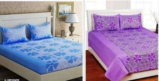 Checkout this latest Bedsheets_1000-1500
Product Name: *BD DÉCOR FINE POLYCOTTON COMBO DOUBLE BEDSHEET  IN WHICH 2 DOUBLE  BEDSHEETS AND 4 PILLOW COVERS*
Fabric: Polycotton
No. Of Pillow Covers: 4
Thread Count: 144
Multipack: Pack Of 2
Sizes:
Queen (Length Size: 90 in, Width Size: 90 in, Pillow Length Size: 26 in, Pillow Width Size: 16 in) 
 Rejuvenating combination of colours and style, these contemporary double bedsheets should not be missed out. Made from poly cotton.These bedsheets are designed to provide you a luxurious soft touch. These bedsheets are easy to wash and maintain. Worth a price to pay for. So shop with confidence. Our bedsheets range 104 TC, 144 TC and More. Set Content: Combo of 2 double bedsheet and 4 pillows cover. Now buy these trendy bedsheets  at your door step.
Country of Origin: India
Easy Returns Available In Case Of Any Issue


SKU: Bluefruty+Prplfruty- 
Supplier Name: The Artsy Home

Code: 864-30938698-997

Catalog Name: Voguish Classy Bedsheets
CatalogID_7388179
M08-C24-SC2530