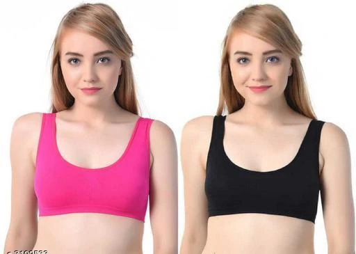  Comfy Women Nylon Solid Air Bra Pack Of 2 / Trendy Comfy Women  Nylon