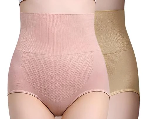 Women's And Girls High-Waist Seamless Body Shaper Tummy Control Slimming Shapewear  Panties Underwear,Cotton Spandex High Waist Panty/Tummy Control Panty-Pack  of 2