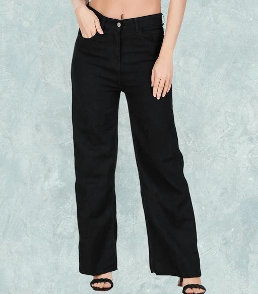 Stretchable Denim Black Flared Jeans