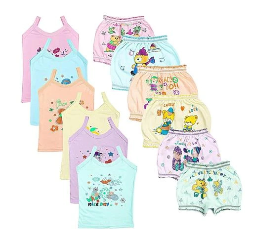  100 Cotton Multicolors Camisole Bloomers Set Pack Of