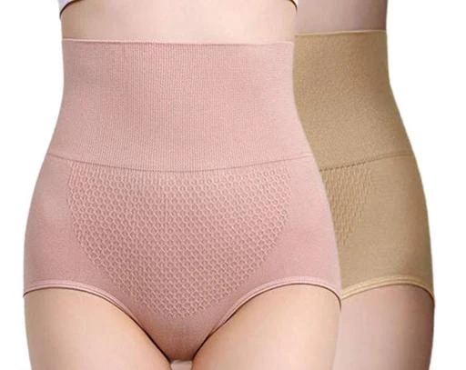 Women's Seamless High Waist Belly Control Underwear Hip Control Panties,Pink  