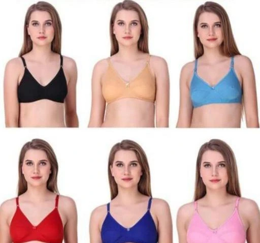  Fancy Women Bra Pack Of 6 Random Colour Will Be Sent