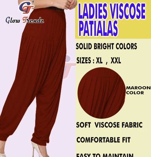 Classy Solid Viscose Women Girl Churidar Patiala Pant Maroon  Color /