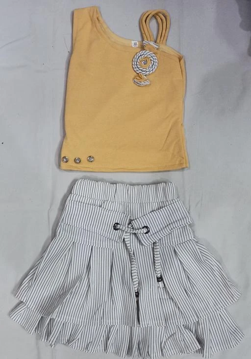 Checkout this latest Clothing Set
Product Name: *Tinkle Elegant Girls Top & Bottom Sets*
Top Fabric: Cotton Blend
Bottom Fabric: Cotton Blend
Sleeve Length: Sleeveless
Top Pattern: Solid
Bottom Pattern: Stripes
Net Quantity (N): Single
Add-Ons: No Add Ons
Sizes:
5-6 Years
Girls Fancy Top And Skirt Set
Country of Origin: India
Easy Returns Available In Case Of Any Issue


SKU: a3-594-yellow-225
Supplier Name: SANYAM TRADE LINK

Code: 044-31696330-997

Catalog Name: Pretty Fancy Girls Top & Bottom Sets
CatalogID_7579793
M10-C32-SC1147