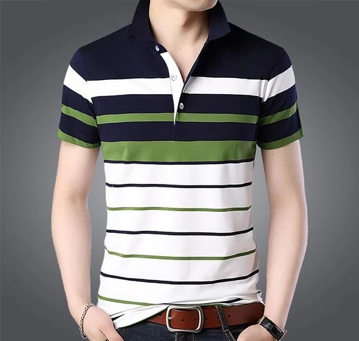 Checkout this latest Tshirts
Product Name: *Eyebogler Men's Regular Fit Polo Collar Cotton Fabric Half Sleeve Striped Pattern Tshirt*
Fabric: Cotton
Sleeve Length: Short Sleeves
Pattern: Printed
Net Quantity (N): 1
Sizes:
S (Chest Size: 18 in, Length Size: 26.5 in) 
M (Chest Size: 19 in, Length Size: 27 in) 
L (Chest Size: 20 in, Length Size: 27.5 in) 
XL (Chest Size: 21 in, Length Size: 28 in) 
XXL (Chest Size: 22 in, Length Size: 28.5 in) 
EYEBOGLER mens tshirt specially designed for boys &  mens Purely mande of cotton fabric. cotton tshirt comes with black  & white. Its Unique striped design, designed  by our Professional designer colorblock colourblock.Variations are available in polo, round, v, band, necks
Country of Origin: India
Easy Returns Available In Case Of Any Issue


SKU: T285HS-AS7WHDNGR_GT3
Supplier Name: Men Rocks Private Limited

Code: 753-31710225-9921

Catalog Name: Eyebogler Men Tshirts
CatalogID_7582984
M06-C14-SC1205