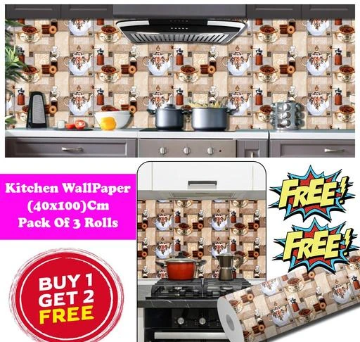 UZANIYA 90 cm Self-Adhesive Kitchen Wallpaper Oil Proof Waterproof -  Aluminum Foil Wall Stickers for Kitchen - Removable Sticker Wallpaper  (60cmx90cm) Self Adhesive Sticker Price in India - Buy UZANIYA 90 cm