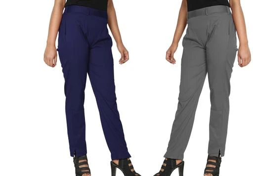 Trendy Stylish Trouser For Women Comfortable Material Classic Look (Pack Of  2)