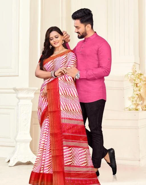 Checkout this latest Sarees
Product Name: *Fancy Men's Kurta  & Sarees Combo*
Fabric: Saree - Banarasi Jacquard  Blouse - Banarasi Jacquard  Kurta  - Cotton 
Sleeves(Kurta ) : Full Sleeves Are Included
Size : Saree  - Saree Length With Running Blouse  -6.3  Mtr  Kurta - M L XL XXL (Refer Size Chart)
Length(Kurta): Refer Size Chart For Details 
Type: Shirt -Stitched 
Description:  It Has 1 Piece Of Men's Kurta & 1 Piece Of Saree With Runnig  Blouse
 Pattern / Work  : Kurta- Solid   Saree -  Zari Work
Country of Origin: India
Easy Returns Available In Case Of Any Issue


SKU: FMKSC_3
Supplier Name: S C CREATION

Code: 527-3184791-2691

Catalog Name: Kashvi Woven Design Banarasi Sarees with Floral Pattern
CatalogID_437880
M03-C02-SC1004