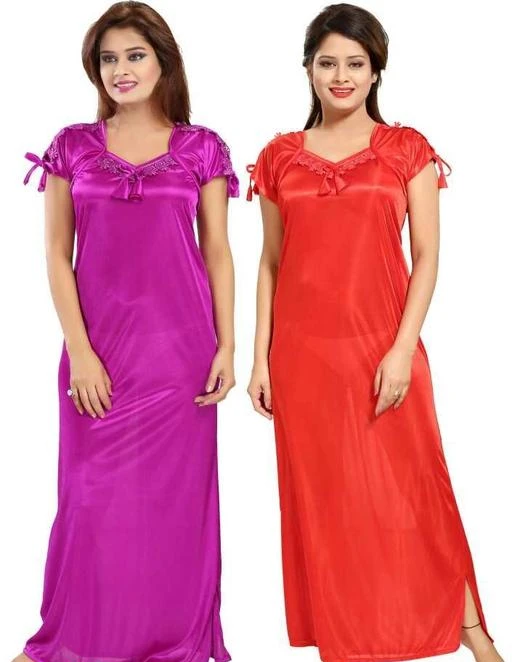 Checkout this latest Nightdress
Product Name: *Comfy Women's Satin Solid Nightdress (Pack Of 2)*
Fabric: Satin
Sleeves: Short Sleeves Are Included
Size: Up To 36 in To 38 in ( Free Size)
Length: Up To 50 in
Type: Stitched
Description: It Has 2 Pieces of Women's Nightdress
Pattern: Solid
Easy Returns Available In Case Of Any Issue


Catalog Rating: ★3.5 (171)

Catalog Name: Trendy Women'S Satin Solid Nightdress Combo Vol 2
CatalogID_440090
C76-SC1044
Code: 123-3198465-