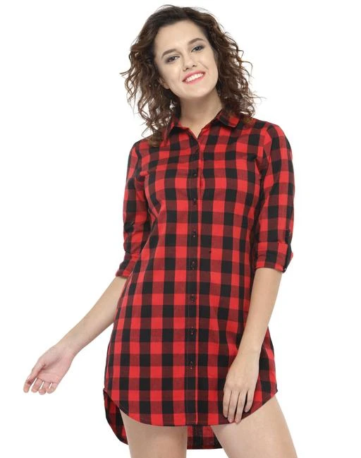 Women's Checkered & Plaid Shirts, Red Check Shirts