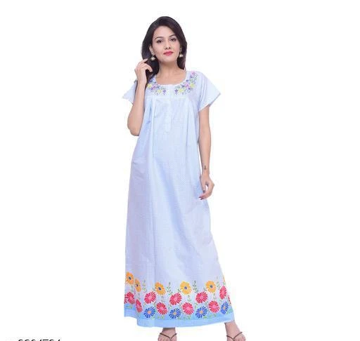 Checkout this latest Nightdress
Product Name: *Comfy Women's Cotton Printed Nightdress*
Fabric: Cotton
Sleeves:  Short Sleeves Are Included
Size: Up To 44 in (Free Size)
Length: Up To 52 in
Type: Stitched
Description: It Has 1 Piece Of Women's Nightdress
Work: Printed
Country of Origin: India
Easy Returns Available In Case Of Any Issue


SKU: CWC_1
Supplier Name: Anjaneya Creations

Code: 924-3204734-9801

Catalog Name: Trendy Women's Cotton Printed Nightdress Vol 1
CatalogID_441121
M04-C10-SC1044