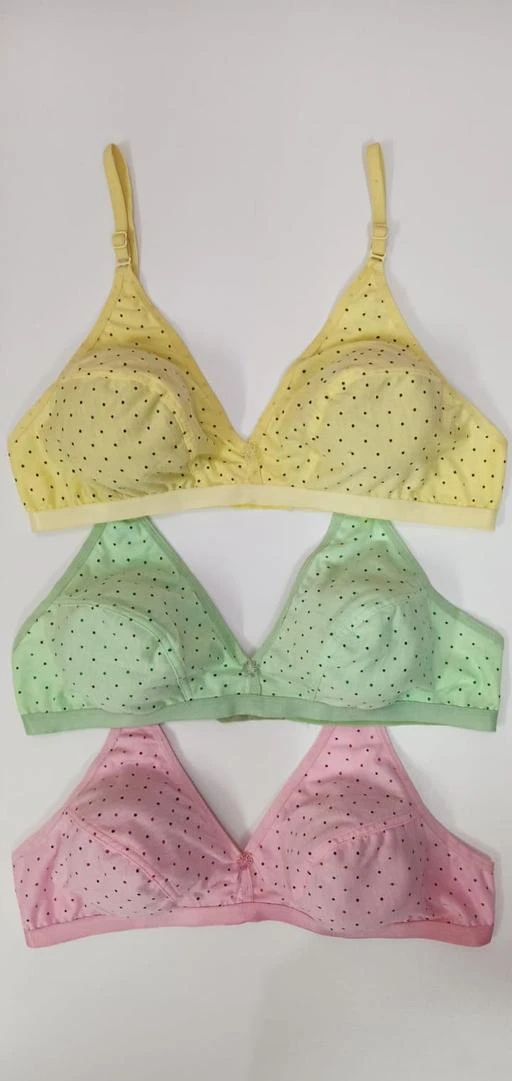 Women girls ladies Padded bra combo bra seamed printed non wired bra in 3  unique colors