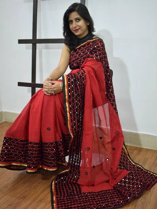 Navy Blue Saree in Sunheri Dola Silk Contrast