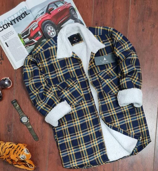 SALTLAKE Men Casual Sherpa Fleece Lined Plaid Flannel Shirts Jackets  Heavyweight Thermal Button Up Winter Work Coat Outwear at Rs 699.00