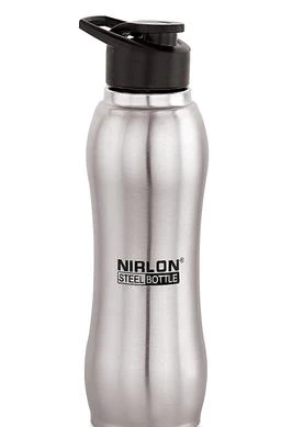 NIRLON Flip Bot Stainless Steel Rubber Finish Water Bottle with