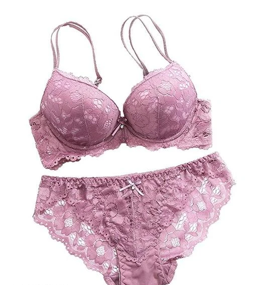 Women's Bra Panty Set Lace Push Up Underwired Solid Lingerie Set Bikini Set  for Women Lingerie