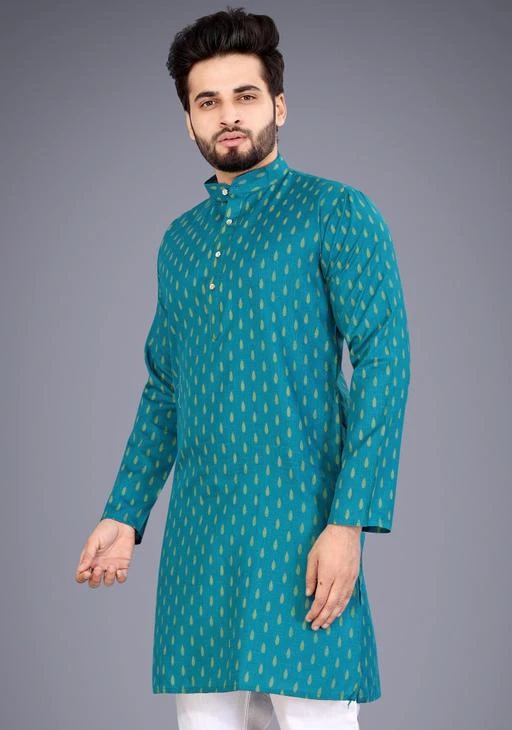 Fcity In Men Printed Pure Cotton Straight Kurta Wedding Kurta