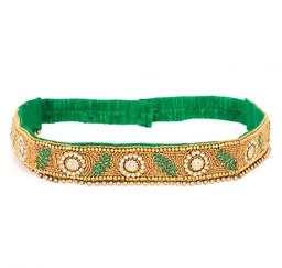 Buy THANU'S CRAFT Green Saree cloth belt Kamarband Traditional stretchable  Waist Hip Belly Chain Kamar Bandh bandhani for Women at