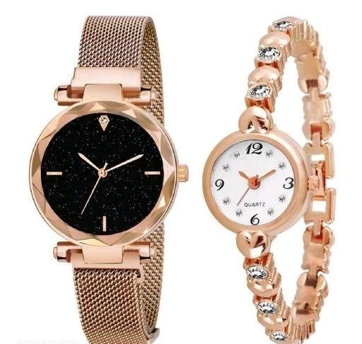 Checkout this latest Analog Watches
Product Name: *Ladies watch combo*
Strap Material: Metal
Dial Color: Black
Dial Design: Solid
Dial Shape: Rectangle/ Tonneau
Power Source: Battery Powered
Net Quantity (N): 2
Sizes: 
Free Size
Country of Origin: India
Easy Returns Available In Case Of Any Issue


SKU: 4p_gold,,779_1
Supplier Name: Varni's collection-

Code: 742-32739770-997

Catalog Name: Trendy Women Watches
CatalogID_7843292
M05-C13-SC1087
.