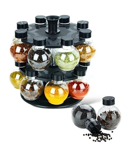 Multipurpose Plastic Big Revolving Spice Rack 16 in 1 / Masala Rack Set/  Spice Container