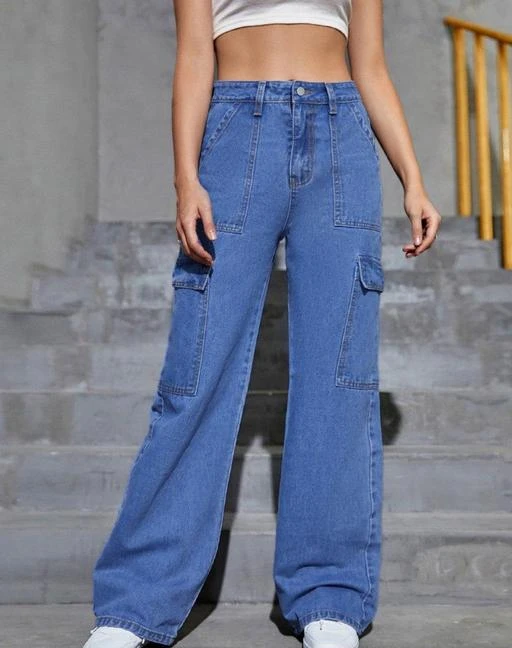  Trendy Retro Women Jeans Cargo Jeans 6 Pocket Jeans Jeans For