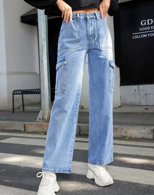  Trendy Fabulous Women Jeans Cargo Jeans 6 Pocket Jeans Jeans For