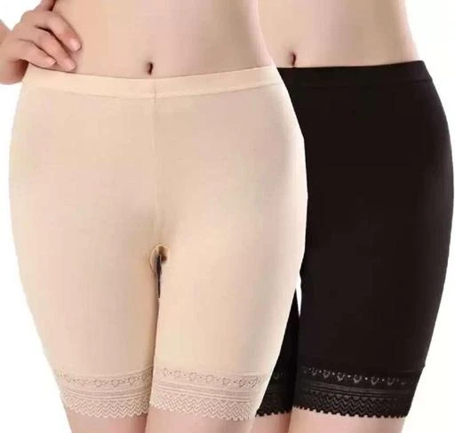Women Cotton Blend Stretchable Under Skirt Short women skiny
