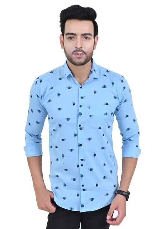 Checkout this latest Tshirts
Product Name: *Pretty Latest Men Shirts::print shirts for men/casual/party wear /slim fit /regular/ light blue  slim shirts/cotton print shirts for men*
Fabric: Cotton Blend
Sleeve Length: Long Sleeves
Pattern: Printed
Net Quantity (N): 2
Sizes:
M (Chest Size: 38 in, Length Size: 28 in) 
L (Chest Size: 40 in, Length Size: 29 in) 
XL (Chest Size: 42 in, Length Size: 30 in) 
XXL (Chest Size: 44 in, Length Size: 31 in) 
Care Instructions: Machine Wash Fit Type: Slim Fit Fabric - 100% Premium Cotton, Pre-Washed for extremely soft finish and Guaranteed 0% Shrinkage Post Washing Style - Enhance your look by wearing this Casual Stylish Men's shirt, Team it with a pair of tapered denims Or Solid Chinos and Loafers for a fun Smart Casual look Fit Type - Modern Slim Fit. Size chart - M-39, L-40, XL-42, XXL-44. Please Check the Size chart before Ordering for the Perfect Fit About the Brand REEBOOT ,GLOBAL TRENDS  Finding Basic Menswear for daily use can be hard among todays Over priced Fast fashion world, where trends change daily. That’s why we started REEBOOT AND GLOBAL TRENDS  to create a one stop shop for premium essential clothing for everyday use at lowest prices and bring Basics back in trend.
Country of Origin: India
Easy Returns Available In Case Of Any Issue


SKU: XW-PRINTED-SH-07-SKYBLUE
Supplier Name: BABA CREATION

Code: 314-32997497-999

Catalog Name: Pretty Fashionista Men Shirts
CatalogID_7909121
M06-C14-SC1206