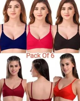  Care In Women 60 Interlock Sports Bra Combo Set Pack Of