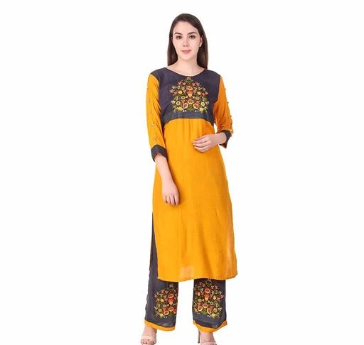 Checkout this latest Kurta Sets
Product Name: *Women Rayon A-line Embroidered Long Kurti With Palazzos*
Fabric: Kurti - Rayon Palazzo - Rayon 
Sleeves: Sleeves Are Included 
Size: Kurti -  40 in 42 in 44 in 46 in 
 
Palazzo - 32 in  34 in   36 in  38  in 
Length: Kurti - Up To 42 in Palazzo - Up To 40 in
Type: Stitched 
Description: It Has 1 Piece Of Kurti & 1 Piece Of Palazzo 
Work: Embroidered
Country of Origin: India
Easy Returns Available In Case Of Any Issue


SKU: Ishi-020-Y&NB
Supplier Name: MAYNEISHA WESTERN COLLECTION

Code: 9901-3316010-9423

Catalog Name: Women Rayon A-line Embroidered Long Kurti With Palazzos
CatalogID_458726
M03-C04-SC1003
