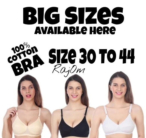  Big Size Cotton Bra Peck Of 3 B Or C Cup Bra 30 To 44
