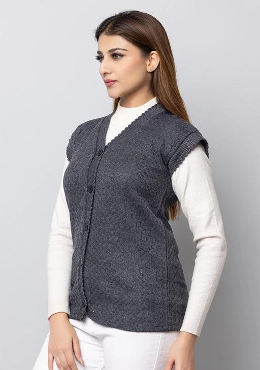 WOMEN WINTER WEAR SWEATER, WOMEN CARDIGAN, WOMEN BUTTON ROUND NECK  SWEATER