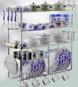 AVAIL 5 Layer Premium Stainless steel Kitchen Dish Rack, Plate Cutlery  Stand