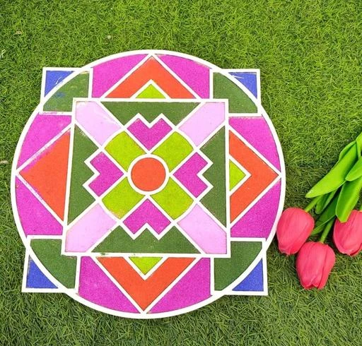 Rangoli Designs Making Kit for Floor for Diwali Decoration with 6