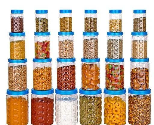 Checkout this latest Jars & Containers_500-1000
Product Name: *Elite Jars & Containers*
Material: Plastic
Type: Dry Fruit Jar
Features: Airtight
Product Breadth: 20 Cm
Product Height: 20 Cm
Product Length: 30 Cm
Pack Of: Pack Of 24
100% Safe to Use Storage Jars: These jars are made of high quality food gradable and BPA free plastic. These jars are odour free, unbreakable and See through lid is air tight for ensuring the freshness of the contents to be intact for a long period of time. Please note that the jars have been made only from the US FDA approved food grade plastic. Help In Organising Your Kitchen: The box comes with 24 jars in different sizes for storing variety of items like Spices, Pluses, Tea, Coffee, Snacks.
Country of Origin: India
Easy Returns Available In Case Of Any Issue


SKU: HexaBlue24small
Supplier Name: SPANDAN INDIA

Code: 464-33445909-9951

Catalog Name: Elite Jars & Containers
CatalogID_8020232
M08-C23-SC2252
