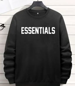  Essentials Print Sweatshirt Casual Full Sleeve Round Neck  Typographic