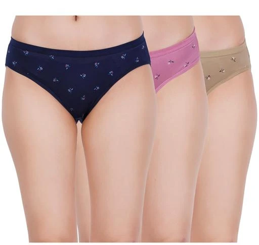 Women's Mid Waist Panty Briefs / Hipster Innerwear Soft Stretchable Panties  Womens & Girls Cotton Briefs Combo