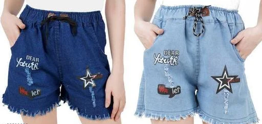 Checkout this latest Shorts
Product Name: *Fancy Trendy Women Shorts*
Fabric: Denim
Pattern: Dyed/Washed
Net Quantity (N): 2
TRENDY DENIM SHORTS FOR WOMEN
Sizes: 
26 (Waist Size: 26 in, Length Size: 14 in) 
28 (Waist Size: 28 in, Length Size: 14 in) 
30 (Waist Size: 30 in, Length Size: 14 in) 
32 (Waist Size: 32 in, Length Size: 14 in) 
Country of Origin: India
Easy Returns Available In Case Of Any Issue


SKU: shorts_star_combo
Supplier Name: Kiu apparels

Code: 803-33899628-998

Catalog Name: Gorgeous Modern Women Shorts
CatalogID_8131791
M04-C08-SC1038