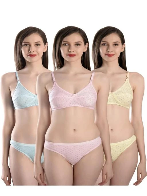 Women Stylish Comfortable Light Weight Seamless Moulded Bra Panty Set for Women  Lingerie Set Bra Panty