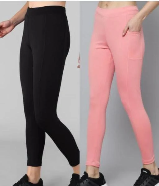  Women Gym Tights Yoga Leggings Stretch Pants Active Wear Pack Of  2