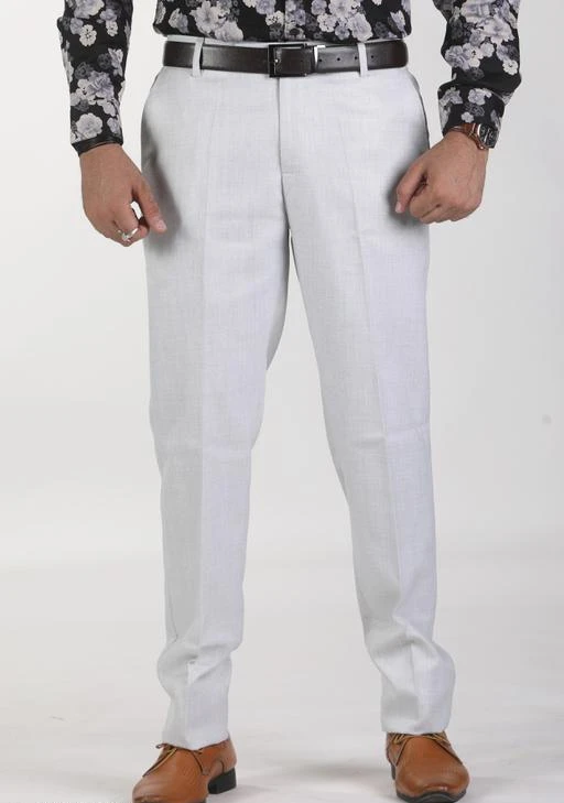 fcityin  C3 Ivory Coloured Polyester Viscose Formal Trouser For Men   Designer