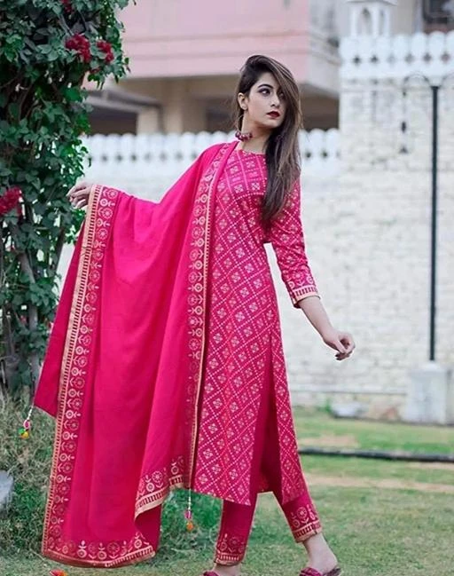 Buy Designer Sarees Salwar Kameez Kurtis  Tunic and Lehenga CholiGood  Looking Cotton Deep Pink Kurtis  Tunic