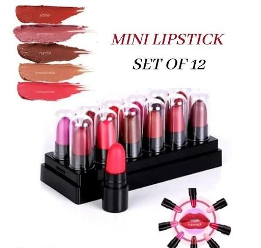 Checkout this latest Lipsticks
Product Name: * Professional Enriched Lipsticks*
Product Name:  Professional Enriched Lipsticks
Brand Name: Others
Finish: Matte
Color: Combo Of Different Color
Type: Crayon
Net Quantity (N): 12
Country of Origin: India
Easy Returns Available In Case Of Any Issue


SKU: multicolor matte mini lipstick pack of 12….10000000
Supplier Name: TIRUPATI SALES#

Code: 751-34205499-993

Catalog Name: 5 in 1 Matte lipsticks & Smudge Waterproof combo set
CatalogID_8204986
M07-C20-SC5605
.