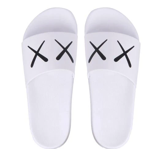 fcity.in White Solid Sliders For Men Modern Trendy Men Flip Flops