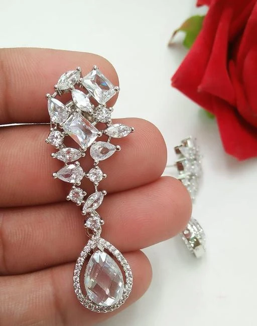 Half hoop stud american diamond earrings – Silvermerc Designs