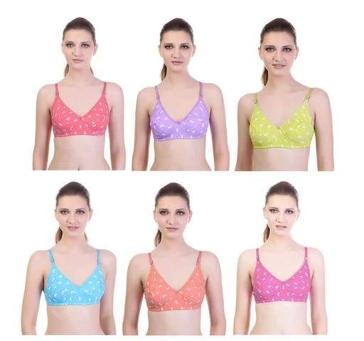  Comfy Women Cotton Women Bra Pack Of 6 / Trendy Women