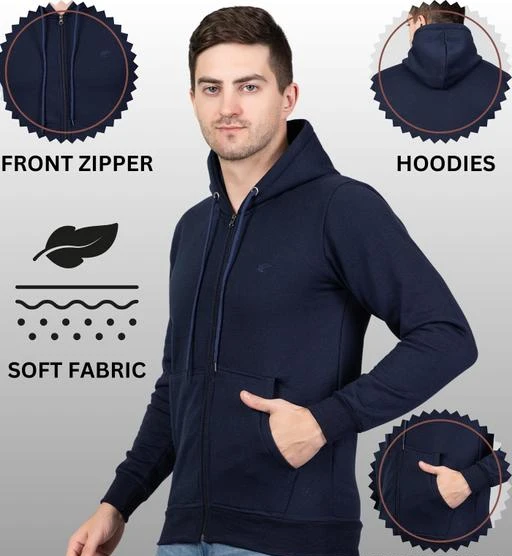 Side Zipper Solid Hoodie