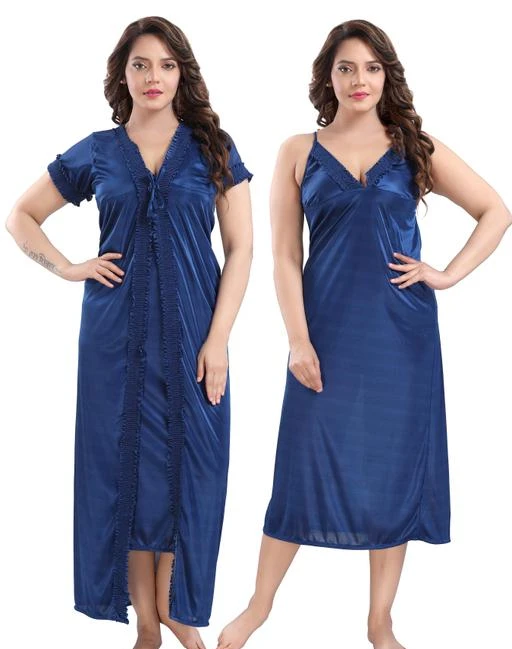 Buy Siami Apparels Plain Set of 6, Soft and Comfortable Womens Nightwear  Nighty, Stylish Gown Dress